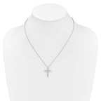 True Origin 14K White Gold 1 1/2 carat Lab Grown Diamond VS+ F+ Complete 18 in Cross Necklace