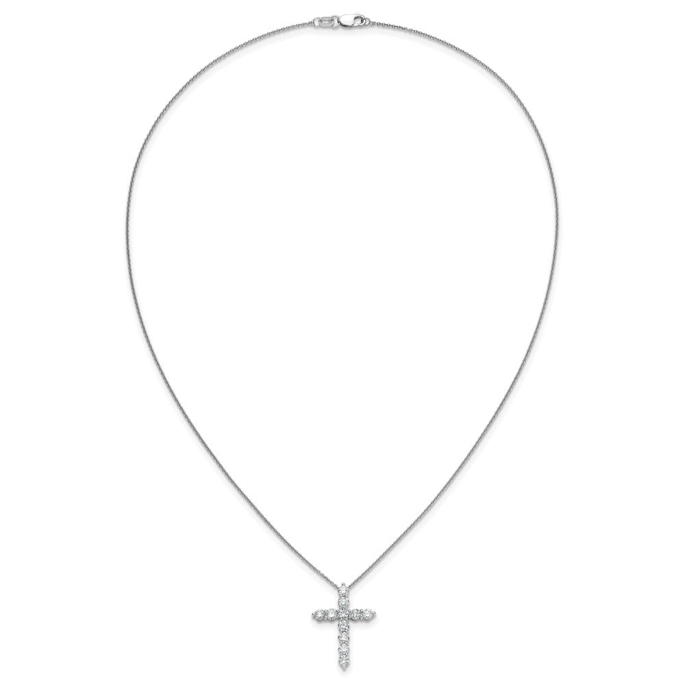 True Origin 14K White Gold 1 1/2 carat Lab Grown Diamond VS+ F+ Complete 18 in Cross Necklace