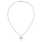 True Origin 14K White Gold 1 1/2 carat Lab Grown Diamond VS+ F+ Complete 18 in Cross Necklace