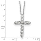 True Origin 14K White Gold 1 1/2 carat Lab Grown Diamond VS+ F+ Complete 18 in Cross Necklace