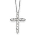 True Origin 14K White Gold 1 1/2 carat Lab Grown Diamond VS+ F+ Complete 18 in Cross Necklace