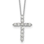 True Origin 14K White Gold 1 1/2 carat Lab Grown Diamond VS+ F+ Complete 18 in Cross Necklace