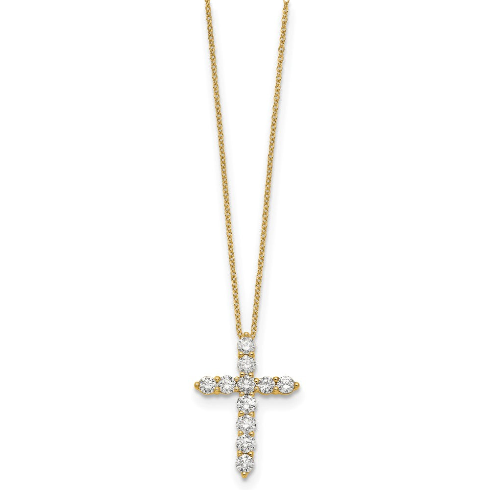 True Origin 14K Yellow Gold 1 1/2 carat Lab Grown Diamond VS+ F+ Complete 18 in Cross Necklace