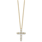 True Origin 14K Yellow Gold 1 1/2 carat Lab Grown Diamond VS+ F+ Complete 18 in Cross Necklace