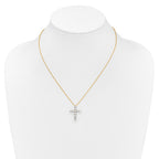 True Origin 14K Yellow Gold 1 1/2 carat Lab Grown Diamond VS+ F+ Complete 18 in Cross Necklace