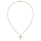 14k Polished 1.5 carat Diamond Cross Pendant 18 inch Necklace