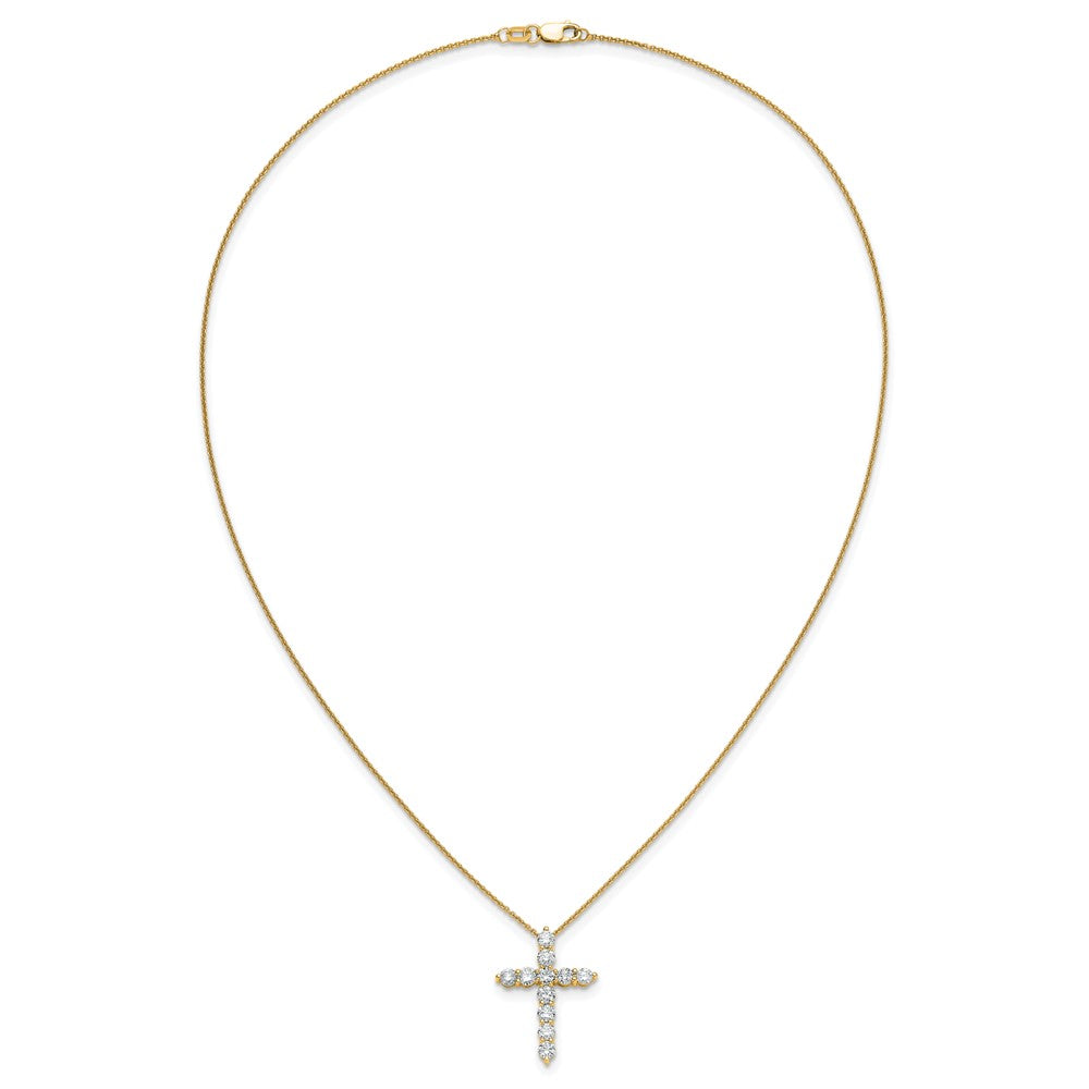 True Origin 14K Yellow Gold 1 1/2 carat Lab Grown Diamond VS+ F+ Complete 18 in Cross Necklace