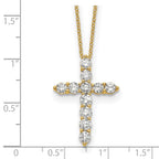 True Origin 14K Yellow Gold 1 1/2 carat Lab Grown Diamond VS+ F+ Complete 18 in Cross Necklace