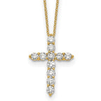 True Origin 14K Yellow Gold 1 1/2 carat Lab Grown Diamond VS+ F+ Complete 18 in Cross Necklace