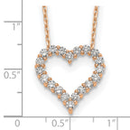True Origin 14K Rose Gold 1 carat Lab Grown Diamond VS+ F+ Complete 18 in Hearts Pendant Necklace