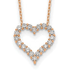True Origin 14K Rose Gold 1 carat Lab Grown Diamond VS+ F+ Complete 18 in Hearts Pendant Necklace