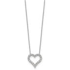 True Origin 14K White Gold 1 carat Lab Grown Diamond VS+ F+ Complete 18 in Hearts Pendant Necklace