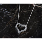 14k White Gold 1 carat Diamond Heart 18 inch Necklace