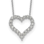 True Origin 14K White Gold 1 carat Lab Grown Diamond VS+ F+ Complete 18 in Hearts Pendant Necklace