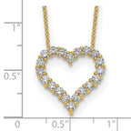 True Origin 14K Yellow Gold 1 carat Lab Grown Diamond VS+ F+ Complete 18 in Hearts Pendant Necklace