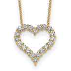 True Origin 14K Yellow Gold 1 carat Lab Grown Diamond VS+ F+ Complete 18 in Hearts Pendant Necklace
