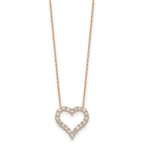 True Origin 14K Rose Gold 1 1/2 carat Lab Grown Diamond VS+ F+ Complete 18in Open Heart Necklace