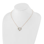 True Origin 14K Rose Gold 1 1/2 carat Lab Grown Diamond VS+ F+ Complete 18in Open Heart Necklace