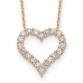 True Origin 14K Rose Gold 1 1/2 carat Lab Grown Diamond VS+ F+ Complete 18in Open Heart Necklace