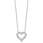 True Origin 14K White Gold 1 1/2 carat Lab Grown Diamond VS+ F+ Complete 18in Open Heart Necklace