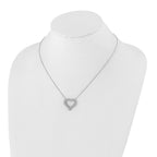 True Origin 14K White Gold 1 1/2 carat Lab Grown Diamond VS+ F+ Complete 18in Open Heart Necklace