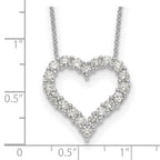 True Origin 14K White Gold 1 1/2 carat Lab Grown Diamond VS+ F+ Complete 18in Open Heart Necklace