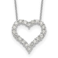 True Origin 14K White Gold 1 1/2 carat Lab Grown Diamond VS+ F+ Complete 18in Open Heart Necklace