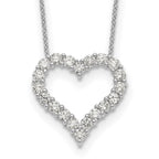 14k White Gold 1.5 carat Diamond Heart 18 inch Necklace