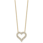 True Origin 14K Yellow Gold 1 1/2 carat Lab Grown Diamond VS+ F+ Complete 18in Open Heart Necklace