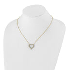 True Origin 14K Yellow Gold 1 1/2 carat Lab Grown Diamond VS+ F+ Complete 18in Open Heart Necklace