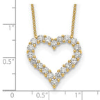 True Origin 14K Yellow Gold 1 1/2 carat Lab Grown Diamond VS+ F+ Complete 18in Open Heart Necklace