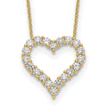True Origin 14K Yellow Gold 1 1/2 carat Lab Grown Diamond VS+ F+ Complete 18in Open Heart Necklace