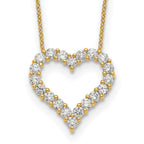 True Origin 14K Yellow Gold 1 1/2 carat Lab Grown Diamond VS+ F+ Complete 18in Open Heart Necklace