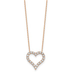 True Origin 14K Rose Gold 2 carat Lab Grown Diamond VS+ F+ Complete 18in Open Heart Necklace