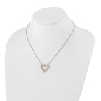 True Origin 14K Rose Gold 2 carat Lab Grown Diamond VS+ F+ Complete 18in Open Heart Necklace
