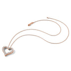 True Origin 14K Rose Gold 1 1/2 carat Lab Grown Diamond VS+ F+ Complete 18in Open Heart Necklace