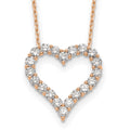 True Origin 14K Rose Gold 2 carat Lab Grown Diamond VS+ F+ Complete 18in Open Heart Necklace