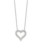 True Origin 14K White Gold 2 carat Lab Grown Diamond VS+ F+ Complete 18in Open Heart Necklace