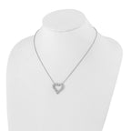 True Origin 14K White Gold 2 carat Lab Grown Diamond VS+ F+ Complete 18in Open Heart Necklace