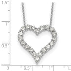 True Origin 14K White Gold 2 carat Lab Grown Diamond VS+ F+ Complete 18in Open Heart Necklace