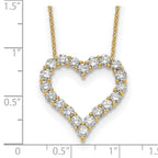 True Origin 14K Yellow Gold 2 carat Lab Grown Diamond VS+ F+ Complete 18in Open Heart Necklace