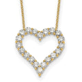 True Origin 14K Yellow Gold 2 carat Lab Grown Diamond VS+ F+ Complete 18in Open Heart Necklace