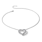 14k White Gold 2 carat Diamond Heart 18 inch Necklace