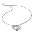 14k White Gold 2 carat Diamond Heart 18 inch Necklace