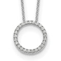 14k White Gold 1/4 carat Diamond Circle 18 inch Necklace