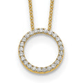 True Origin 14K Yellow Gold 1/4 carat Lab Grown Diamond VS+ F+ Complete 18 in Eternity Pendant Necklace