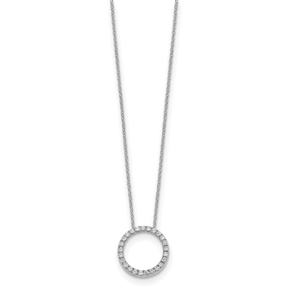 14k White Gold 1/2 carat Diamond Circle 18 inch Necklace