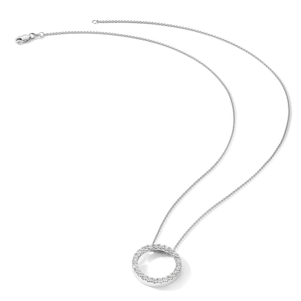 True Origin 14K White Gold 1 carat Lab Grown Diamond VS+ F+ Complete 18 in Eternity Pendant Necklace