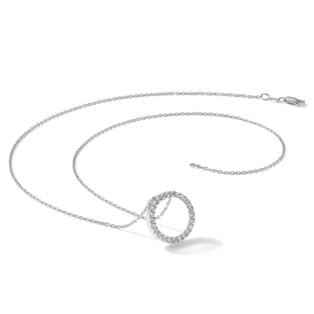 True Origin 14K White Gold 1 carat Lab Grown Diamond VS+ F+ Complete 18 in Eternity Pendant Necklace