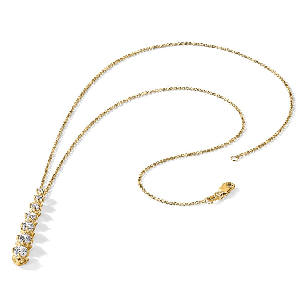 True Origin 14K Yellow Gold 1 carat Lab Grown Diamond VS+ F+ Complete 18 in Eternity Pendant Necklace